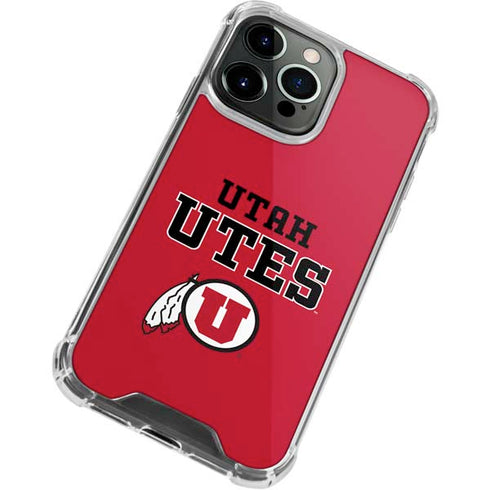 Utah Utes Text on Red iPhone 13 Pro Max Clear Case